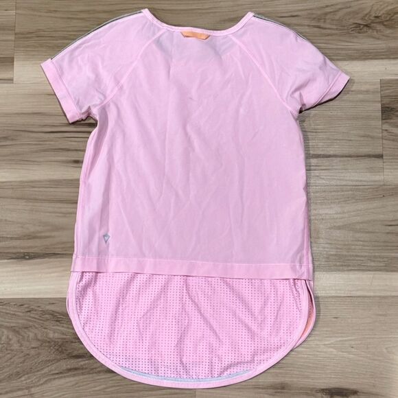 Ivivva Lululemon Pink Performance Short Sleeve Activewear Tee Shirt Girls 10 - Picture 3 of 4